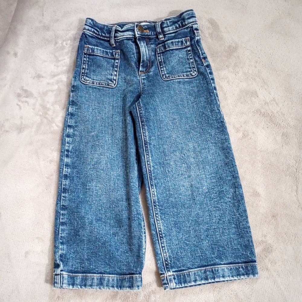 Crewcuts Wide Leg Patch Pocket Jeans Toddler Girl 4
